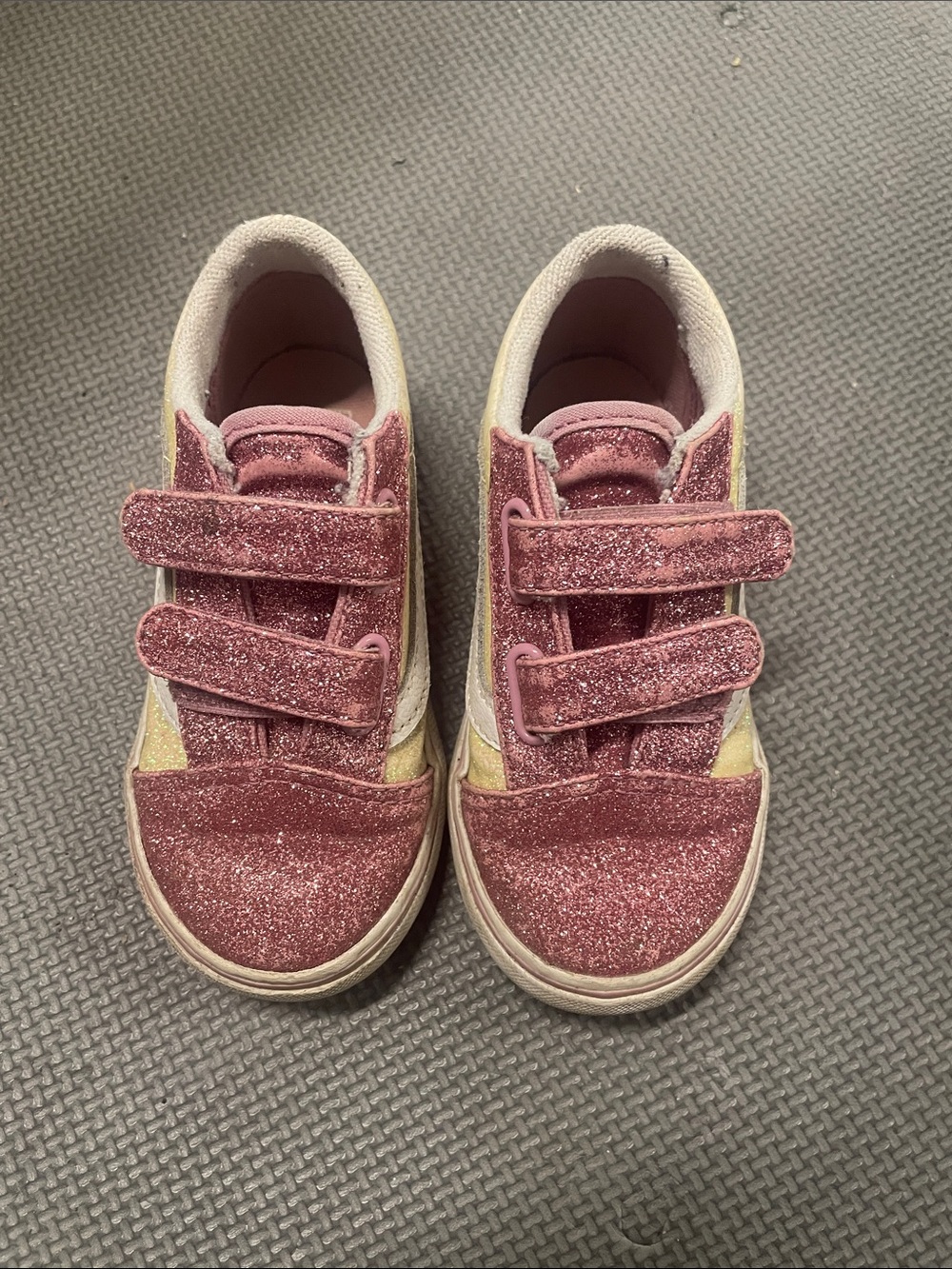 Toddler Girl Glitter Vans Velcro Shoes